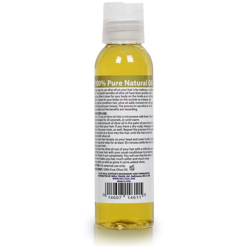 Well's Oil OLIVE OIL | 4oz(118ml) | All-Natural | For Hair + Skin + Nails | Refined | Great for Beauty, Massage Oil Base