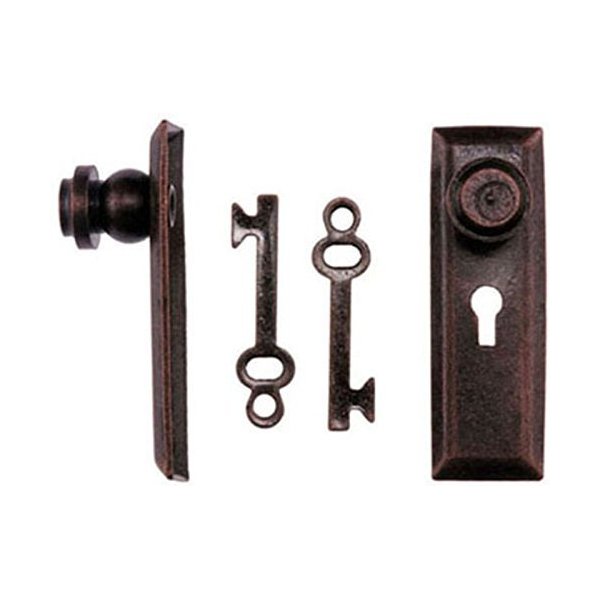 Handley House Dollhouse Miniature Oil Rubbed Bronze Finish Door Knob w/Key Plate