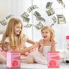 Kids Piggy Bank for Girls, Kids Safe with Password Lock, ATM Piggy Bank and Money Bank with Auto Grab Bill Slot, Toy Safe Birthday Gifts for 3 4 5 6 7 8 9 10 Years Old Children Teens Toddler (Pink)