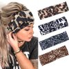 ELOOF Wide Head Wraps Knotted Headbands No Slip Head Bands Stretchy Turban Headband Accessories for Women Yoga Workout,Pack of 4