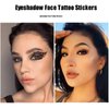 10 Packs Face Eye Tattoos Eyeshadow Makeup Temporary Tattoo Stickers Lace Eyeliner Eye Shadow Transfer Tattoos for Halloween Christmas Stage Masquerade Carnival Party