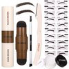 UCANBE 25PCS Eyebrow Stamp Stencil Kit With Dual-Color Eyebrow Stamp Pomade,20 Reusable Eyebrow Stencils,Finising Powder,Brush,Eyebrow Razor,Zipper Pouch,Waterproof Eye Brow Stamping and Shaping Kit04