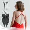Yoseng Hair Bows Set: 4pcs Ribbon Hair Clips with Bowknots and Long Tails, 2 Sizes, for Women and Girls (Black, White)