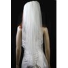 Wedding Veil Bridal Bride Two Tier White Rhinestone Fingertip Satin Rattail New