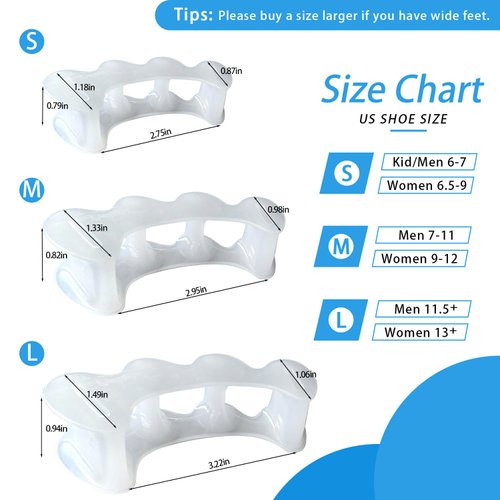 COOLWAVE Toe Separator Toe Spacer for Men and Women, Toe Straightener for Hammer Toes, Bunions, Plantar Fasciitis, Hallux Valgus (1 Pair) (Small)