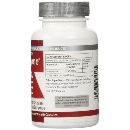 Serra Enzyme Serrapeptase Supplement - Clear Lungs and Sinuses, Proteolytic, Digestive Cleanse | 250,000 IU - Maximum Strength | 90 Capsules