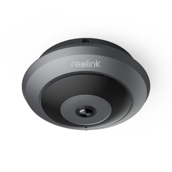 REOLINK 6MP PoE IP Fisheye Camera with 360° View, Surveillance for Home/Office Security, Smart Human Detection, Two Way Talk, Ceiling/Wall/Desk Mount, Multiple Panoramic Display Views, FE-P(Black)