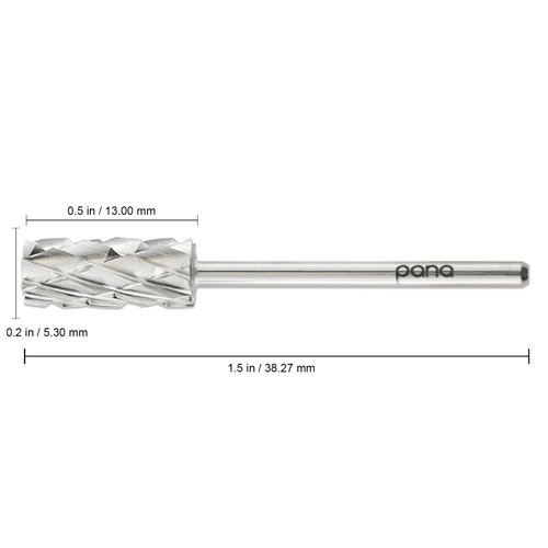 USA PANA Professional 3/32" Shank Size - Flat Top Small Barrel Carbide Bit - 5X Coarse Grit to Extra Fine Grit - Gold, Silver, DLC Black - Nail Drill Bit for Dremel Machine (5X Coarse, Silver)