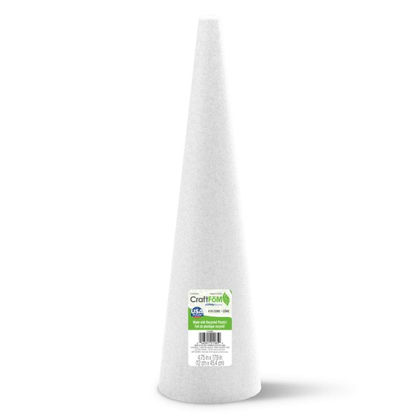 FloraCraft CraftFōM Cone 4.75 Inch x 17.9 Inch White