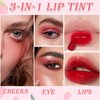 Yishifa 6 Colors Lip Tint Stain Mini Liquid Lipstick, Korean Lip Gloss Moisturizing Natural Velvet Lip Tint, Waterproof Longwear Liquid Blush & Lip Stain, Vivid Color Lip Tint Makeup