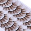 DAODER False Eyelashes Brown Colored Lashes Natural Look Cat Eye Wispy 15mm Blonde Mink Lashes Soft Handmade Reusable Fake Eyelashes Pack 10 Pairs(Brown Lashes)
