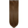 LELINTA 18" Straight Long 4 PCS Set Thick Clip in on Synthetic Hair Extensions Hairpieces for Women Light Chestnut Brown