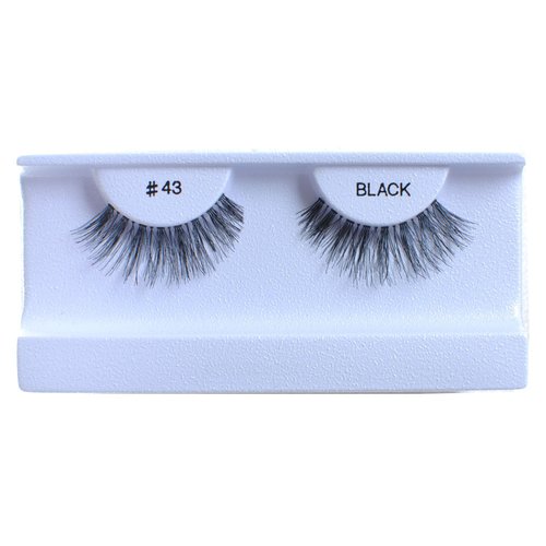 10 Pairs 100% Human Hair False Eyelashes Natural Black #43