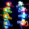 30 Pcs LED Light Up Toys Include 15 Pcs LED Pacifiers Necklace 15 Pcs Glow Whistle with Lanyards Glow In The Dark Party Favors for 4th of July,Birthday Party,Christmas,Halloween,New Year