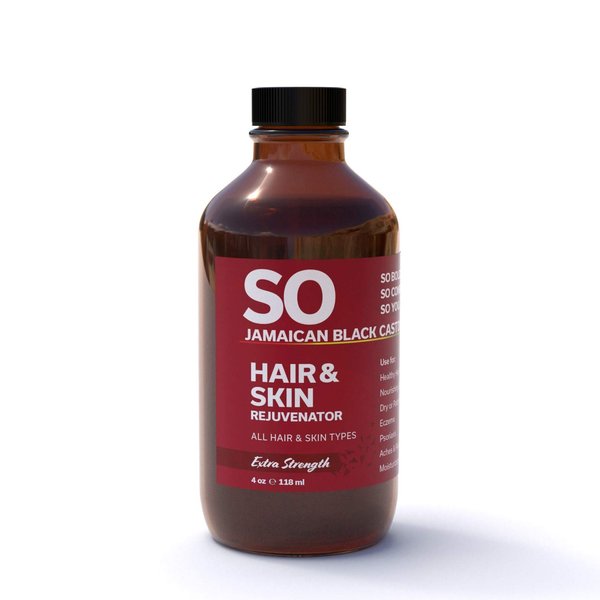 SO Extra Strength Jamaican Black Castor Oil 4oz (118 mL) | 100 Pure Strength Natural Conditioner Moisturizer for Hair & Skin | Strengthen & Restore