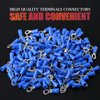 Hilitchi 100Pcs 16-14AWG Insulated Terminals Ring Electrical Wire Crimp Connectors (Blue, M5)