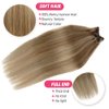 Valiilo Hair Extensions Real Human Hair, Clip in Human Hair Extensions Light Blonde and Golden 18Inch Remy Hair Extensions Highlights Clip on Extensions 7 Pieces 70Gram