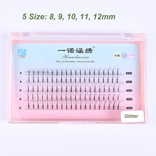 Diamond False Eyelashes with Glitter Rhinestones for Makeup Eyelash Clusters Extensions Individual Lashes Cluster DIY for Cosplay Party Stage