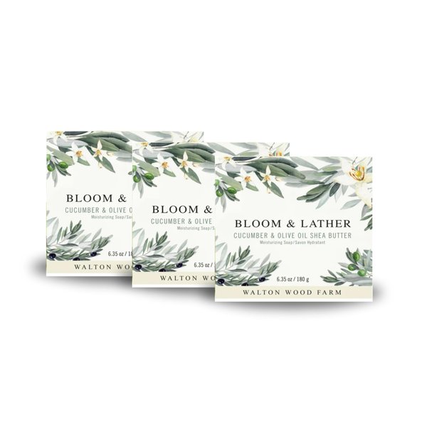Walton Wood Farm Shea Butter Soap Bar - Cucumber and Olive oil (3-pack)