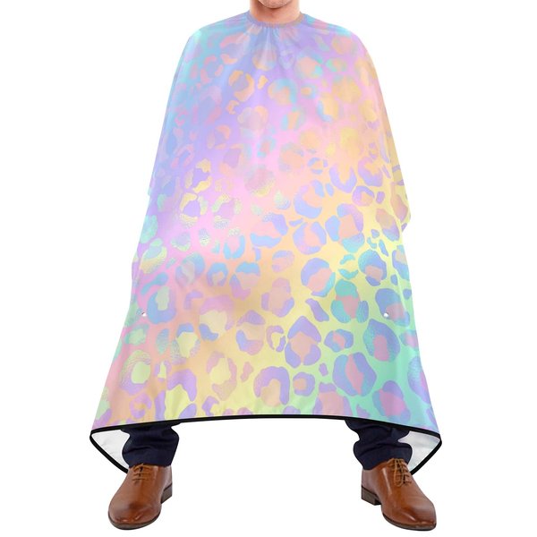 Waterproof Barber Cape - Rainbow Leopard Print Cheetah Haircut Bib for Men, Unisex Hair Cutting Cape(8rp1a)
