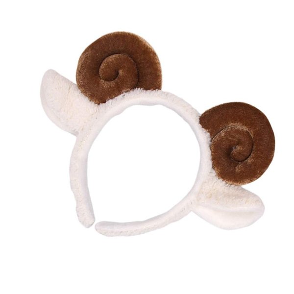PRETYZOOM Womens Headbands Spiral Hair Ties Sheep Hair Bands Plush Sheep Headband Sheep Horn Ear Headband Cartoon Animal Headband Hair Styling Party Favors (Coffee) Wire Headband Womens Hats