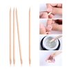100-Pack Nail Art Wood Stick, Double Heads Nail Cuticle Pusher Remover Manicure Pedicure Tool