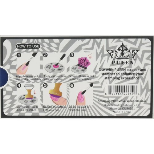 PUEEN Nail Art Stamping Plate - Visual Wonderland 01 - Theme Park Collection 125x65mm Unique Nailart Polish Stamping Manicure Image Plates Accessories Kit - BH000714