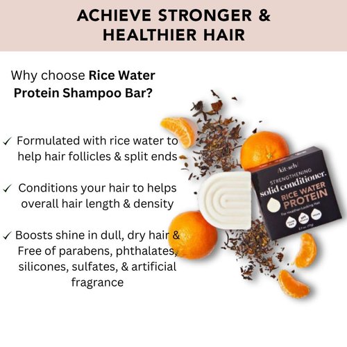 Kitsch Rice Water Protein Conditioner Bar for Hair & Strengthening | Made in US | Eco-Friendly Cleansing and Moisturizing Rice Conditioner Bar | Paraben Free | Sulfate free Conditioner, 2.7 oz