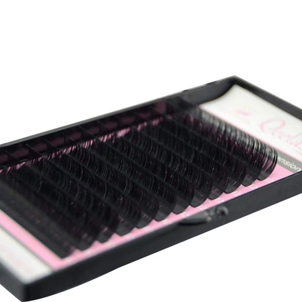 Qeelasee 0.07 Thickness CC Curl 9mm Volume Mink Eyelash Extensions Silk Individual Lash Extensions Semi-permanent Pure Korean Silk lashes Soft Application for Professional Salon Use