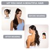 Caliee Ponytail Hair Extension for Women Remy Human Hair Dark Brown Ponytail 22 Inch 90G Ponytail Extension Human Hair Wrap Around Ponytail with Magic Paste Long Pony Tail Hairpiece