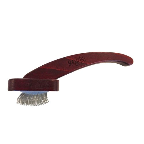 Mars Professional Dematting Undecoat Slicker Grooming Dog Brush with Woden Handle, Made in Germany, 7" Length