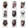 9 Sheets Temporary Tattoos, Half Arm Chest Wild Beast Animal Lion Cat Owl Parrot Fake Tattoo Stickers Realistic Body Semi Permanent Temporary Tattoos for Adults Teens, 9 Styles