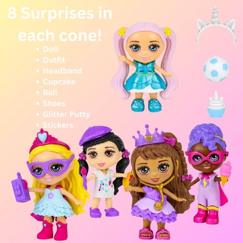 Love, Diana, Fashion Fabulous Series 2 Collectible 3.5 Inch Dolls with 2 Gosutoys Stickers - Adorable Mint Ice Cream Cones - Surprise Blind Pack- Kids Diana Show (2 Pack)