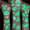 Bilizar 15 Sheets Unicorn Glow in The Dark Temporary Tattoos for Kids Girls Toddler Cute Fun Glitter Night Luminous Waterproof Fake Tattoo Sticker For Children Birthday Gifts Party Supplies Favor