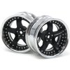 2pcs RC 1/10 Aluminum On Road Wheel Rims Hex 12mm Adjustable Offset Silver/Black Color Fit for 1:10 RC On Road Drift Touring Street Car Tire Tyre