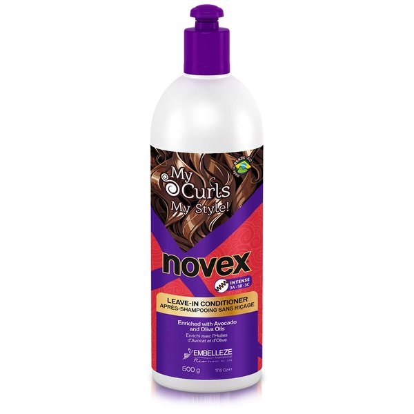 NOVEX My Curls Intense Leave In Conditioner– 17.6oz - Repairs Damaged Curls – Enhances Shine, Softness and Luster – Frizz Free Hair