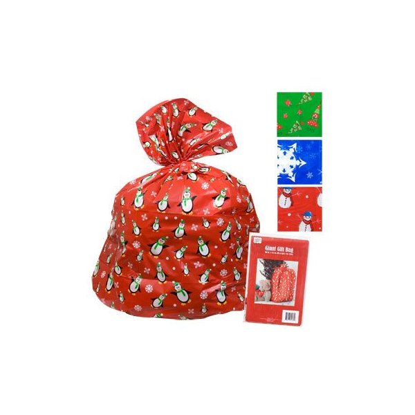 2 Giant Christmas Gift Bag 36x44" W/tie & Gift Card Set of 2