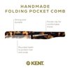 Kent 20T TY Handmade Folding Pocket Comb for Men, Fine Tooth Hair Comb Straightener for Everyday Grooming Styling Hair, Beard or Mustache, Use Dry or with Balms, Saw Cut Hand Polished, Made in England
