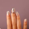 Rumtock Full Bling Crystal Beads Silver Nail Cover Cap Manicure Protective Knuckle Ring for Women Girls