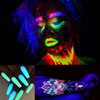 BADCOLOR 5 Pack UV Glow Body Glitters + Quick Dry Glue Kit, Neon Powder for Face, Hair, Eye Makeup, Nail Art, Cosmetic Loose Glitter for Music Festival Carnival Concert Party Rave Accessories