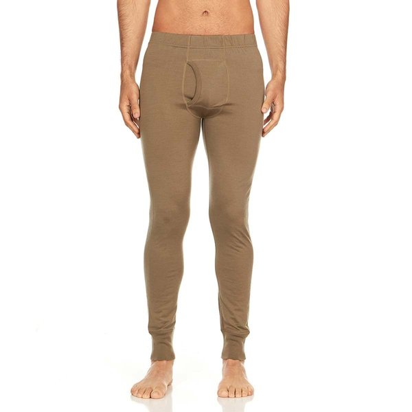100% Merino Wool Men's Lightweight Bottoms - Thermal Base Layers - Tan 499 - Medium