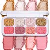 Wugbc 8 Colors Blush Palette Makeup, Face Highlighters Contouring Powder, Shimmer Bronzer Rubores De Maquillaje for Cheeks, Mineral Blushes Highlighting Shades Waterproof Illuminator Women Cosmetics