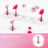 Nail Stand Acrylic Nail Art Display Stand Magnetic Nail Tips Practice Holder 54 Pcs Reusable Adhesive Putty for DIY Painting Nails Stand kit (Pink)