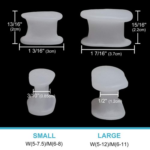 Povihome 10 Pack Gel Bunion & Toe Spacers Separators (0.3'' Thick) and Straightener Orthotics for Bunion Overlapping Toes, Bunion Toe Pain Relief - S Size