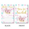QZJ Ice Skating Birthday Party Invitations Fill-In Set of 20with Envelopes Skating Birthday Bash Invites Cards