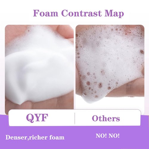 QYF Eyelash Extension Shampoo 500ml Lash Extensions Shampoo Eyelid Foaming Cleanser Paraben & Sulfate Free Non-Irritating for Professional Salon and Home Use (Lavender)