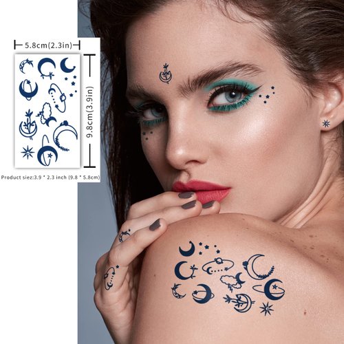 Metuu 30 Sheets Semi-Permanent Tattoos Waterproof Last 1-2 Weeks，Positive Words Flower Crown Butterfly Tiny Fake Temporary Tattoo Stickers For Women Men Girls