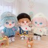 niannyyhouse 7.8in/20cm Plush Doll Stuffed Figures Toys Clothes Hat Floret Sweater Dress up (Gray)