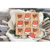 Christmas Tic Tac Toe Game, Santa vs Rudolph Holiday Coffee Table Decor, Versatile Home Accents Natural Wood Tic Tac Toe Board for Classic Two Person Games, 8.63 Inches Tic Tac Toe, Two Ways to Play
