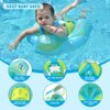 Swimbobo Baby Swimming Float Inflatable Infant Pool Float Ring with Sun Protection Removable Canopy for Kids Aged 3-36 Months Fun on The Water（Blue+Canopy,L）